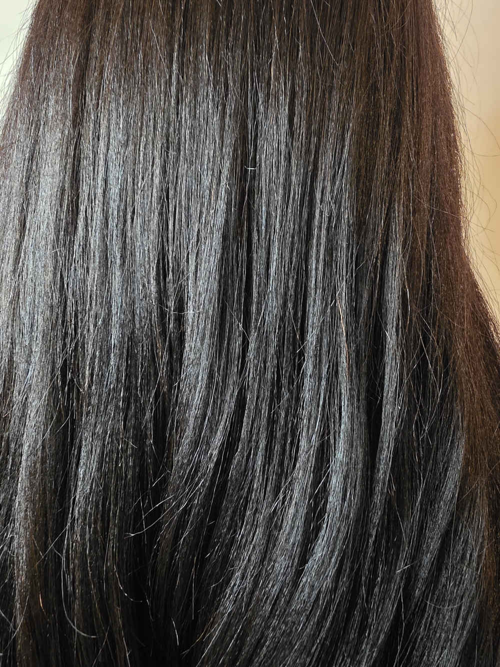PREMIUM Natural Black Body Wave Yaki Straight With Newborn Hairline Human Hair - Picture 5 of 7